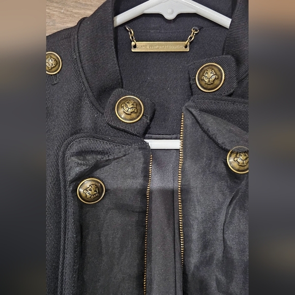 Diane Von Furstenberg Arturo Military Wool Coat Blazer JACKET Size 2 - Picture 2 of 6